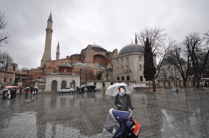 Erynn and Greta - Hagia Sophia in the Rain2